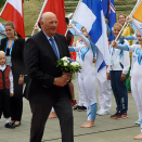 26. juli: Kong Harald er til stede ved åpningen av det internasjonale turnstevnet King Harald’s World Gym for Life Challenge. Foto: Sven Gjeruldsen, Det kongelige hoff